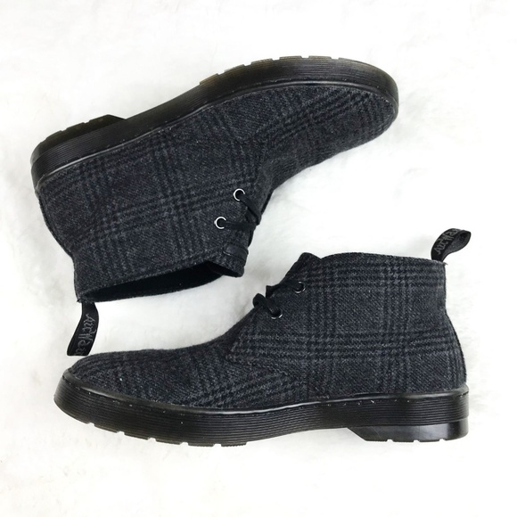 Dr. Martens Men's Gray Grey Felted Wool Boots - Picture 2 of 8